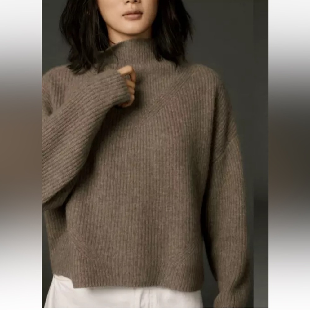 Anthropologie Brown Turtleneck Sweater